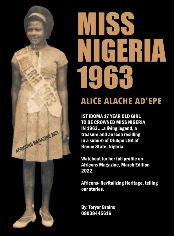 Idoma girl at 17 that won miss Nigeria in 1963